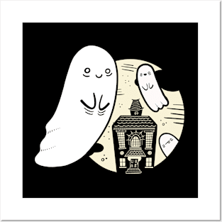 Full Moon Haunted House Posters and Art